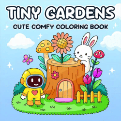 TINY GARDENS CUTE COMFY Patterns Coloring Book for Adults And Teens Cute Drawing Book Perfect Gift for Party and Birthday