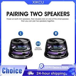 XIKCU Mini Portable Bluetooth Speaker G200 RGB Lighting Magnetic Speaker orange