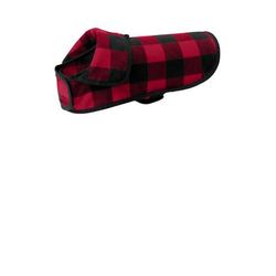 Port Authority PE100 Pet Fleece Jacket in Red/Black Buffalo Check size Medium | Polyester