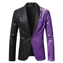 Disco Divertente Giacca Blazer Abito da festa di Natale Paillettes Costume Per uomo Costume originale Capodanno Festa Sera Festa a tema retrò Adulti Cappotto