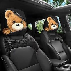 2 pezzi di copri poggiatesta per auto a forma di animale - design stampato su entrambi i lati, protezioni elastiche non imbottite per sedili auto, decorazioni antigraffio per poggiatesta per auto,