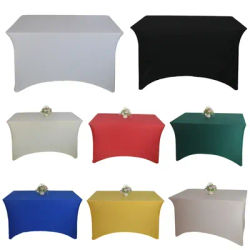 Nappe de lit de massage en spandex ajusté noir et blanc, Stetch déformable, décor de fête de mariage, couverture de table de Noël, 4 fédérations, 6 fédérations, 2 pièces