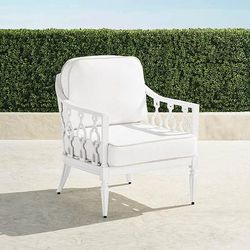 Avery Lounge Chair with Cushions in White Aluminum - Quick Dry, Resort Stripe Cobalt - Frontgate
