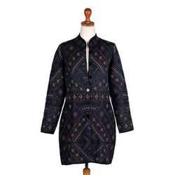 Nordic Chic in Black,'Handwoven Soft 100% Baby Alpaca Cardigan Sweater from Peru'