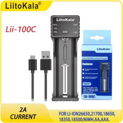 LiitoKala Lii-100C Lii-100B Smart USB Battery Charger for 18650 18350 26650 16340 RCR123 14500 - 2A Ni-MH Ni-Cd 3.7V 1.2V