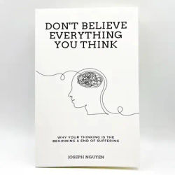You don't believe everything they think. Author: Joseph Ruan Why Your Ideas Are the Beginning and End of Suffering. livre philo