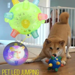 New Funny Jumping Activation Ball Joggle Plastic Flashing Dancing Ball Pet Supplies With Music Pet Toys