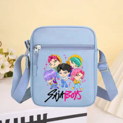 KPop Demon Hunters Nylon Shoulder Bag for Men Women Anime Cartoon Fashion Crossbody Bags Portable Mobile Phone Storage Pouch