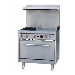 MoTak MRS36-G12 36" 4 Burner Commercial Gas Range w/ Griddle - 1 Standard Oven, Convertible, Stainless Steel, Gas Type: NG