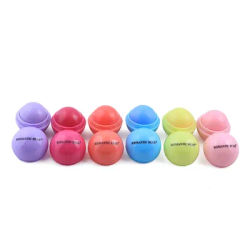 6PCS Fruit Flavor Lip Balm Cute Round Ball Natural Plant Girls Moisturizing Lips Balm Romantic Bear