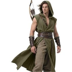 Retrò Vintage Medievale Rinascimento Gilet Tunica Guerriero Vichingo Costume Per uomo Vichingo Halloween Carnevale Performance Feste LARP Adulti Cintura Tutte le stagioni