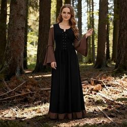 Medievale Rinascimento Abito da cocktail Costume Cosplay Abiti da Ballo Vichingo Straniero Taglie Forti Ranger Elfico Costume Per donna Celtico Halloween Carnevale Mascherata Feste LARP Fiera