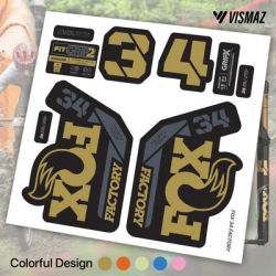 VISMAZ 2025 Fork 34 MTB Fork Decal Kit Weatherproof & Fade-Resistant Vinyl Stickers Colorful Design