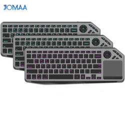 2.4G Wireless Bluetooch Dual Mode Connection TV Keyboard with Touchpad Media Control Multimedia Rechargeable Backlit Keyboard
