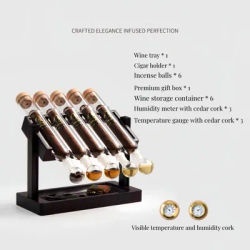 Five tube cigar Sealed Glass Tube Cigar Moisturizing Box for Multiple Scents Fragrance Balance Cigar Care Accessory gift box