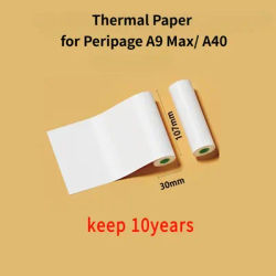 PeriPage A9 Max/A40 Printing Paper 107mm Thermal Paper keep 10years A40 Sticker A9 Max Self-adhesive