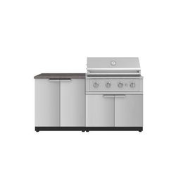 NewAge Outdoor Kitchens Stainless Steel 4-Piece Cabinet Set with 2 Door, Grill Cabinet, Performance Grill and Countertop