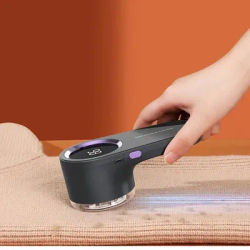 Portable hair removal ball | USB rechargeable digital display fabric shaver and clothing trimmer, with 3 adjustable modes
