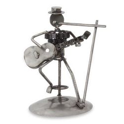 Upcycled auto part sculpture, 'Rustic Vocalist'