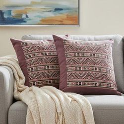 Heritage Weave,'Thai Hill Tribe Geometric Cotton Cushion Covers (Pair)'