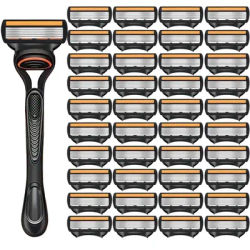 Shaving razor Shaver six Layer Blade Manual Razor Blade, Men's Razor Vintage Beard Blade 6 Blade Holder