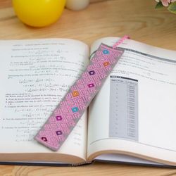 'Folk Art-Themed Handwoven Cotton Candy 100% Cotton Bookmark'