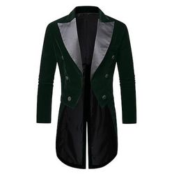 Retrò Vintage Punk Gotico Medievale Smoking Frac Lunghe Vampiro Cavaliere Costume Per uomo Stile Steampunk Halloween Performance LARP Fiera Rinascimentale Adulti Cappotto Autunno Inverno