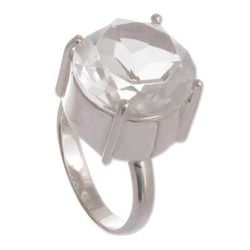Quechua Mystique,'Quartz solitaire ring'