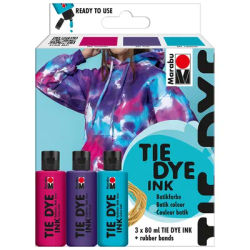 Kit de couleurs textiles pour batik "tendance", 3x 80 ml