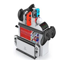 Invite de stockage multifonction pour Switch OLED, support de chargeur de manette de jeu, stockage de disque hôte NS, cartes T1 Can PRGame