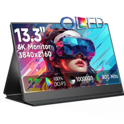 UPERFECT 13.3 Inch OLED 4K Portable Gaming Monitor 1MS Laptop Screen 400Nits 100000:1 Travel External Second Display For PC PS5