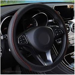 Coprivolante universale per auto da 37/38 cm, coprivolante antiscivolo per auto, in pelle goffrata antiscivolo, stile auto
