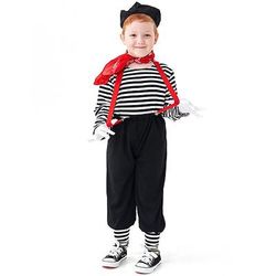 Personaggio classico delle fiabe Costume di Carnevale 2026 Costume di fantasia Mimo artista Mimo Clown Circo Costume Cosplay A strisce Bambini Ragazzi Halloween Carnevale Settimana del libro Feste