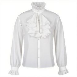 Punk Gotico Medievale Rinascimento Camicia Lunghe Cavaliere Tinta unica Costume Per uomo Reale Mascherata Feste Performance Mascherata Adulti Camicia