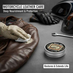 Professional Motorcycle Leather Care Cream,Conditioner&Cleaner Jackets,Pants,Gloves Nourishes,Protects&Restores,100%Natural Wax