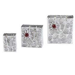Red Luxury,'Aluminum Decorative Gift Boxes from Mexico (Set of 3)'