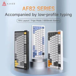 Ajazz AF82 Brand New 82-Key Tri-Mode RGB Backlit Gaming Keyboard with Ultra-Long 4000mAh Battery Life