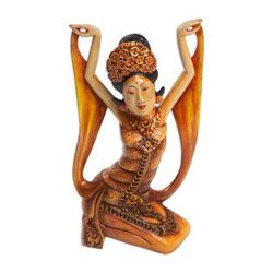 Oleg Tamulilingan,'Crocodile Wood Dancing Sculpture from Bali'