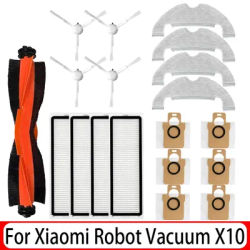 For Xiaomi Robot Vacuum X10 Robot Vacuum Cleaner Parts Replacement Main Side Brush Hepa Filter Mop Cloth Dust Bag Accessories