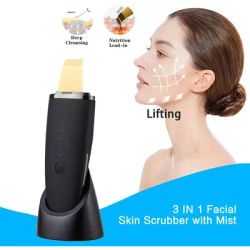 Ultrasonic Skin Scrubber Face Spatula Pore Cleaner Blackhead Remover Facial Lifting Ion Deep Cleansing Beauty Device For Home Us