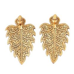 Golden Elephant,'Gold-Toned Leaf Shaped Incense Holders (Pair)'