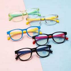 Lunettes en silicone anti-lumière bleue pour enfants, lunettes d'ordinateur confortables, cours en ligne, protection des yeux, cadre portable ultra léger
