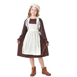 250° anniversario USA 19° secolo anni 1800 Abito da prateria Lunghe Pioniere Costume Unisex Halloween Carnevale Vestiti per eventi scolastici Rievocazione storica Bambini Adulti Vestito Grembiule