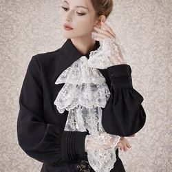 Vintage Rococò Vittoriano Collare staccabile Principessa Principe Gentiluomo Gentildonna Pizzo Ricamato Costume Unisex Carnevale Halloween Fiera Rinascimentale Adulti Altri Accessori