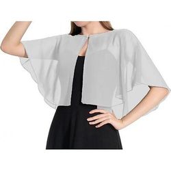 Coprispalle Scialli della Madre Scialli della Sposa Mantella Elegante Puro Casual Quotidiano Senza Maniche Chiffon Stole da matrimonio Con Colore puro Per Quotidiano Estate