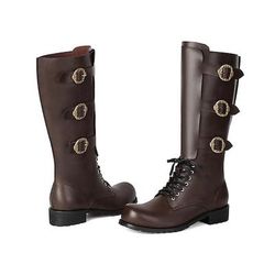 Medievale Rinascimento Scarpe Stivali al ginocchio Stivali jazz piatti Cavaliere Cavaliere Celtico Costume Unisex Celtico Costumi da pirata Reale Mascherata Evento / Festa LARP Fiera Rinascimentale