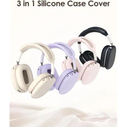Pour AirPods Max 3 en 1 ensemble de housses en silicone - Baby-Skin Soft & 360 ° Protection pour coussinets d'oreille/bandeau, accessoires de couverture pour écouteurs