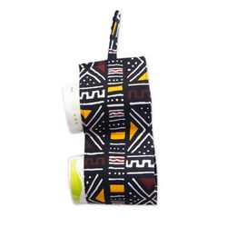 'Double-Compartment Cotton Tissue Holder with Ankara Patterns'