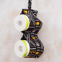 'Double-Compartment Cotton Tissue Holder with Ankara Patterns'