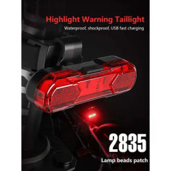 LED Bike Tail Light Rechargeable 4 Lighting Modes Bicycle Rear Warning Lamp Night Riding Safety Light for MTB Bike Accessories